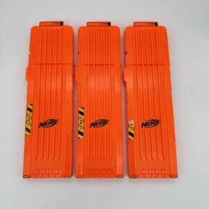 LOT Of 3 NERF 18 Max Round Magazine Clip N-Strike Elite Dart Gun Ammo Orange
